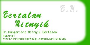 bertalan mitnyik business card